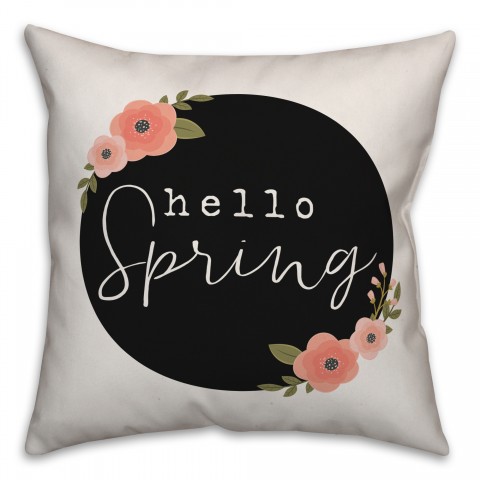 Hello Spring Floral Pillow