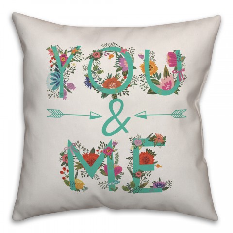 You & Me Floral Pillow