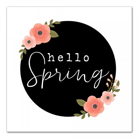 Hello Spring Floral Canvas Wall Art