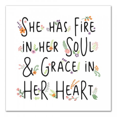 Fire in her Soul & Grace in her Heart Canvas Wall Art