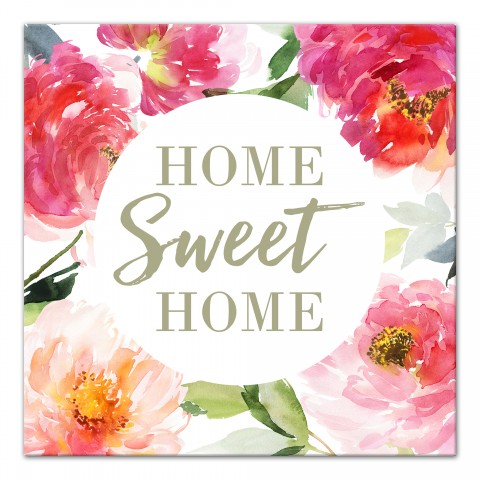 Home Sweet Home Floral Canvas Wall Art