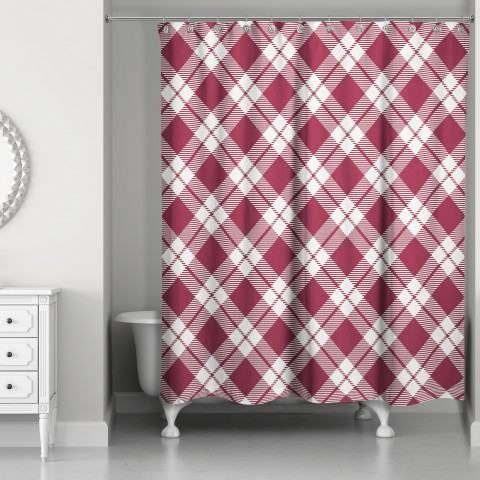 Maroon Diamond 71x74 Shower Curtain