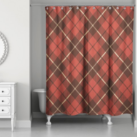 Christmas Plaid 71x74 Shower Curtain