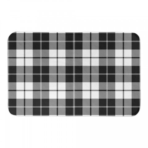 Black and White Plaid 34x21 Bath Mat