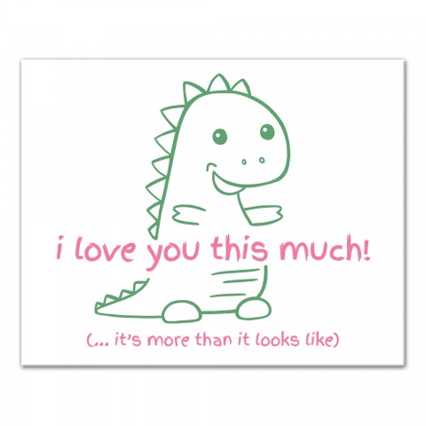 Love You This Much Dino Canvas Wall Art