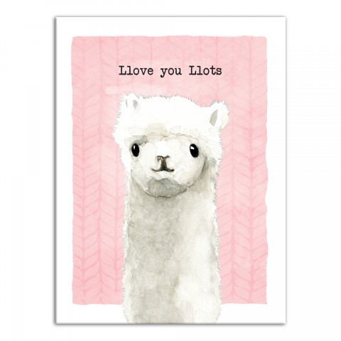 Llama Love Canvas Wall Art