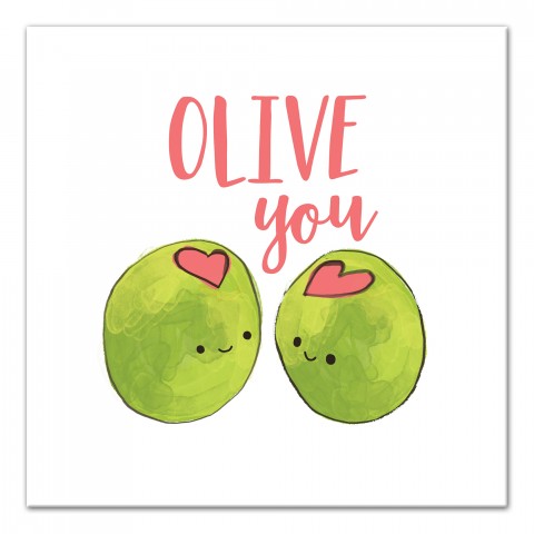 Olive You Canvas Wall Art