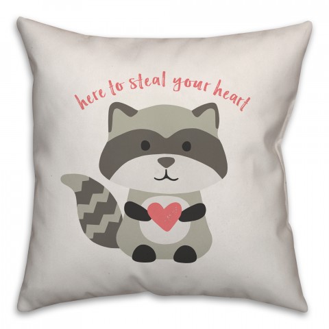 Steal Your Heart Raccoon Pillow