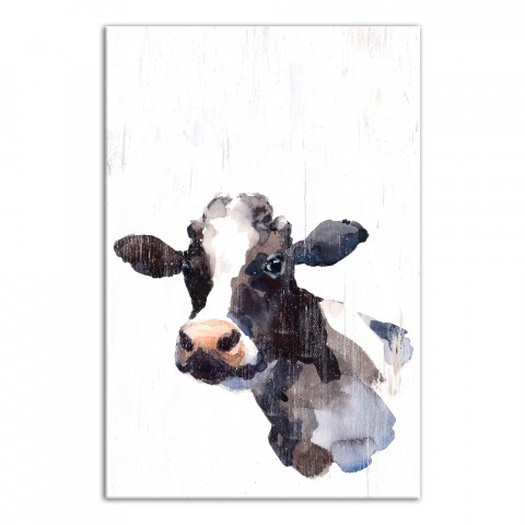 Watercolor Cow 24x36 Canvas Wall Art