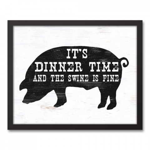 It's Dinner Time 16x20 Black Framed Canvas
