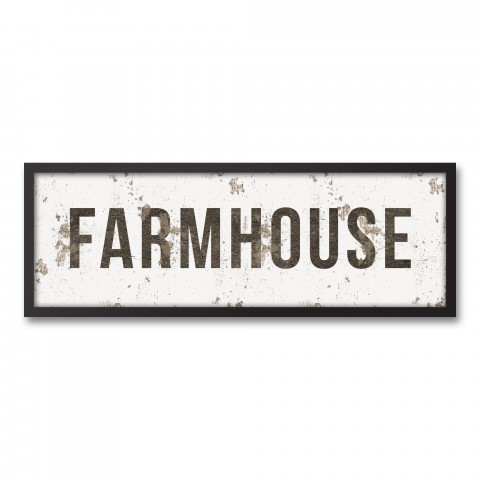 Distressed Farmhouse 12x36 Black Framed Canvas
