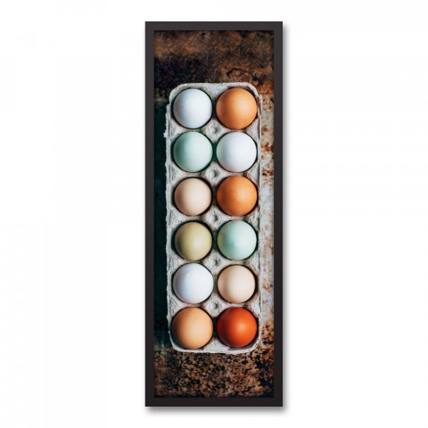 Fresh Eggs 12x36 Black Framed Canvas