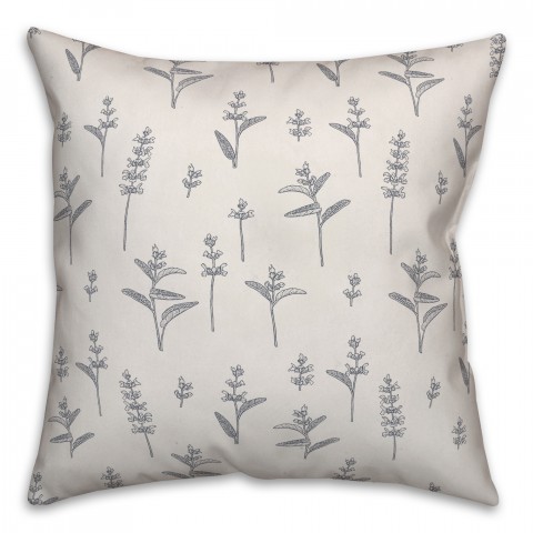 Farmhouse Botanical Print Pillow
