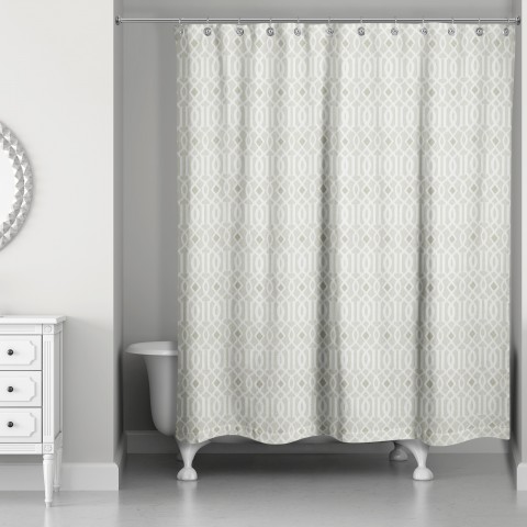 Beige Kirkwood 71x74 Shower Curtain