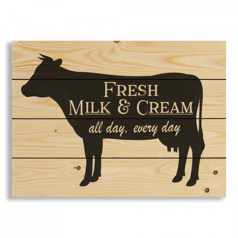 Fresh Milk & Cream 20x14 Pallet Wood Art