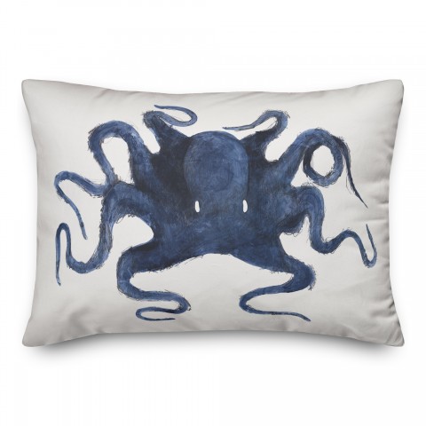 Navy Octopus 14x20 Spun Poly Pillow