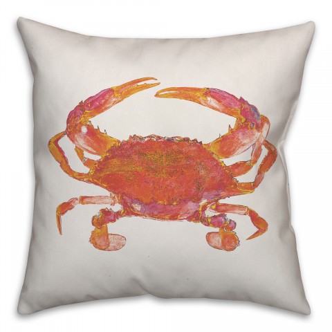 Pinky Painted Crab Pillow