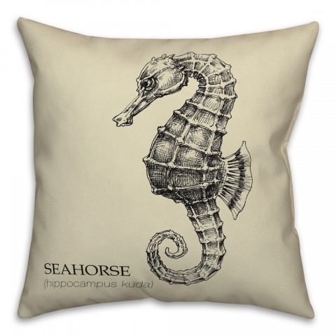 Seahorse Science Pillow