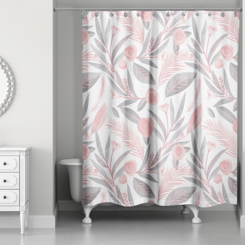 Blush Botanicals 71x74 Shower Curtain