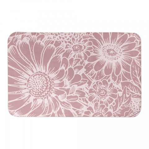 Large Blush Blooms 34x21 Bath Mat