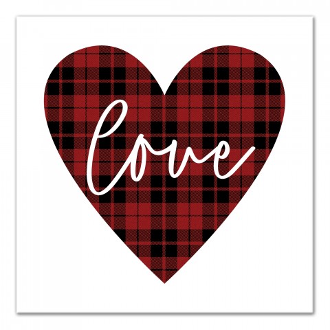 Love Plaid Heart Wall Art
