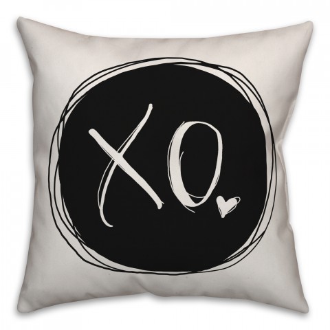 XO Black and White Pillow