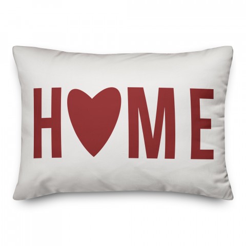 Home Heart Red 14x20 Spun Poly Pillow