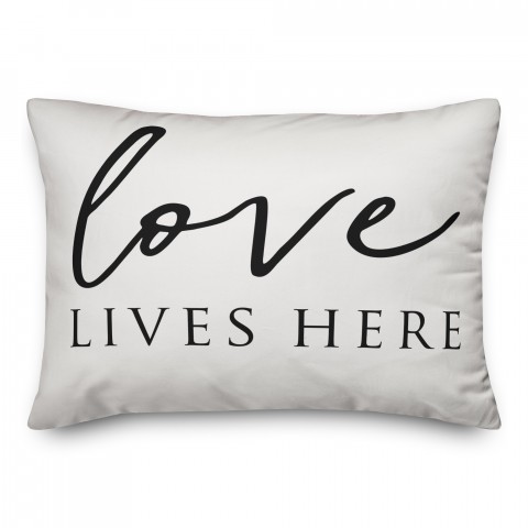 Love Lives Here 14x20 Spun Poly Pillow