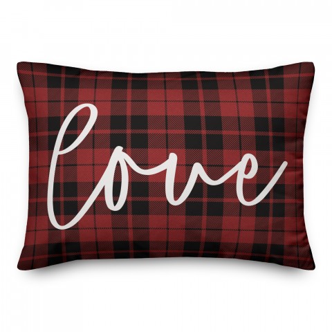 Love Plaid 14x20 Spun Poly Pillow