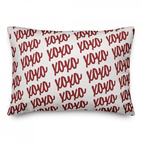 XOXO Script Red 14x20 Spun Poly Pillow