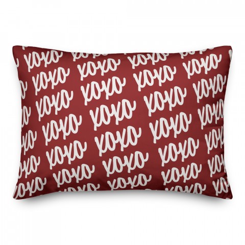 XOXO Script White 14x20 Spun Poly Pillow