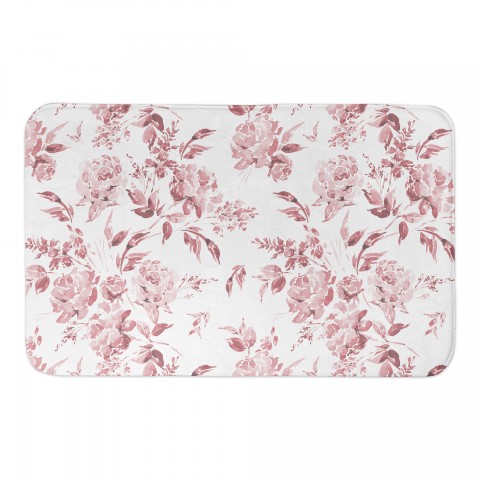 Blush Floral Pattern 34x21 Bath Mat