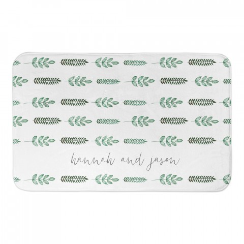 Fern Pattern 34x21 Personalized Bath Mat