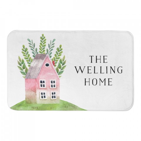 Watercolor Planter Home 34x21 Personalized Bath Mat