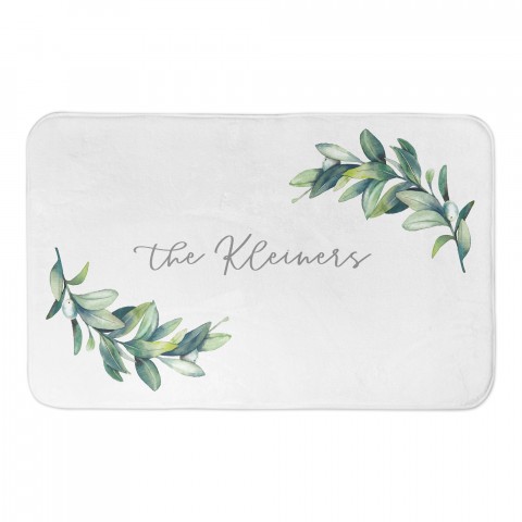 Botanical Branches 34x21 Personalized Bath Mat