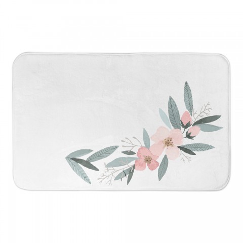 Pale Floral Branch 34x21 Bath Mat