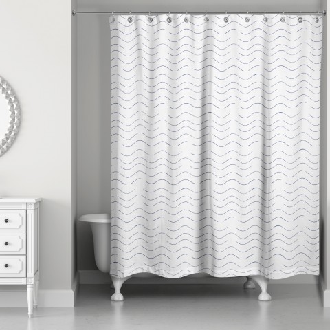 Wave Pattern 71x74 Shower Curtain