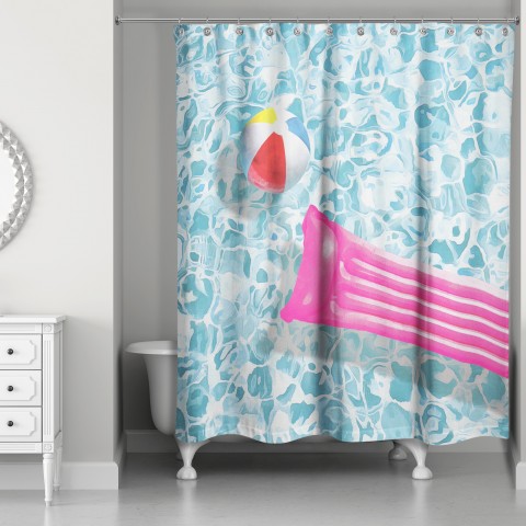 Pool Toys 71x74 Shower Curtain
