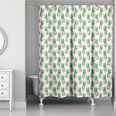 Pineapple Pattern 71x74 Shower Curtain