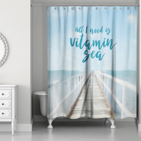 All I Need Is Vitamin Sea 71x74 Shower Curtain