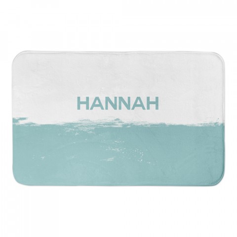 Distressed Teal Anchor Silhouette 34x21 Personalized Bath Mat