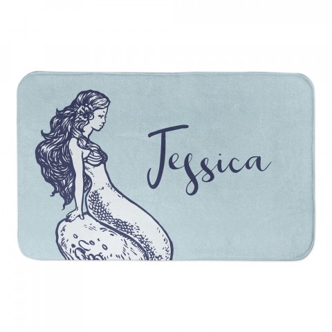 Mermaids Welcome 34x21 Personalized Bath Mat