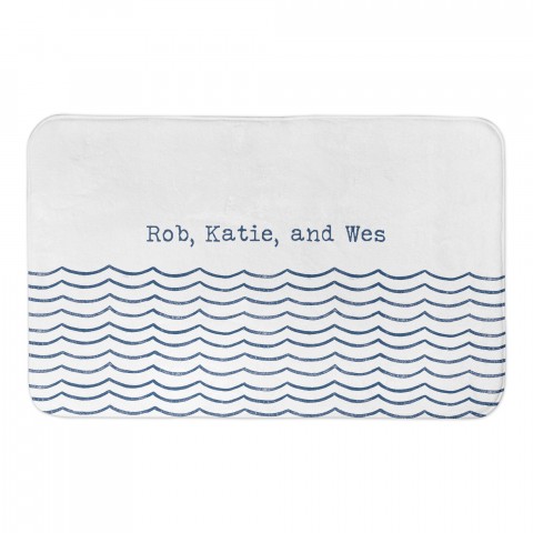 Doodle Waves 34x21 Personalized Bath Mat