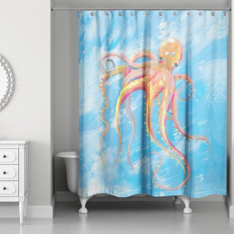 Whimsical Octopus 71x74 Shower Curtain