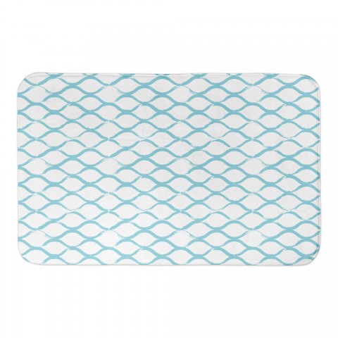 Teal Fishnet Pattern 34x21 Bath Mat