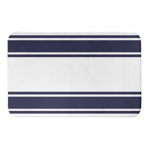 Navy Stripes 34x21 Bath Mat
