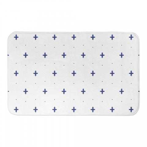 Navy Coastal Pattern 34x21 Bath Mat