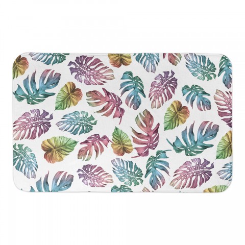 Tropical Palm Leaves Pattern 34x21 Bath Mat
