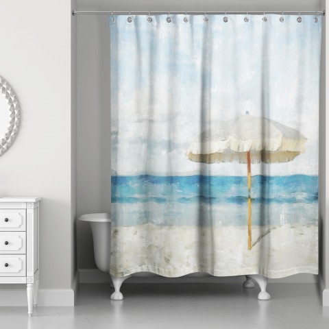 Beach Umbrella 71x74 Shower Curtain