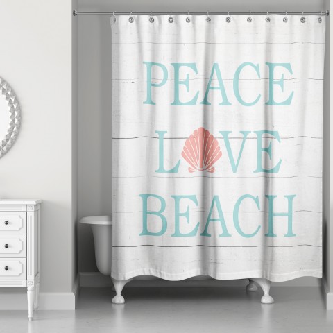 Peace Love Beach 71x74 Shower Curtain